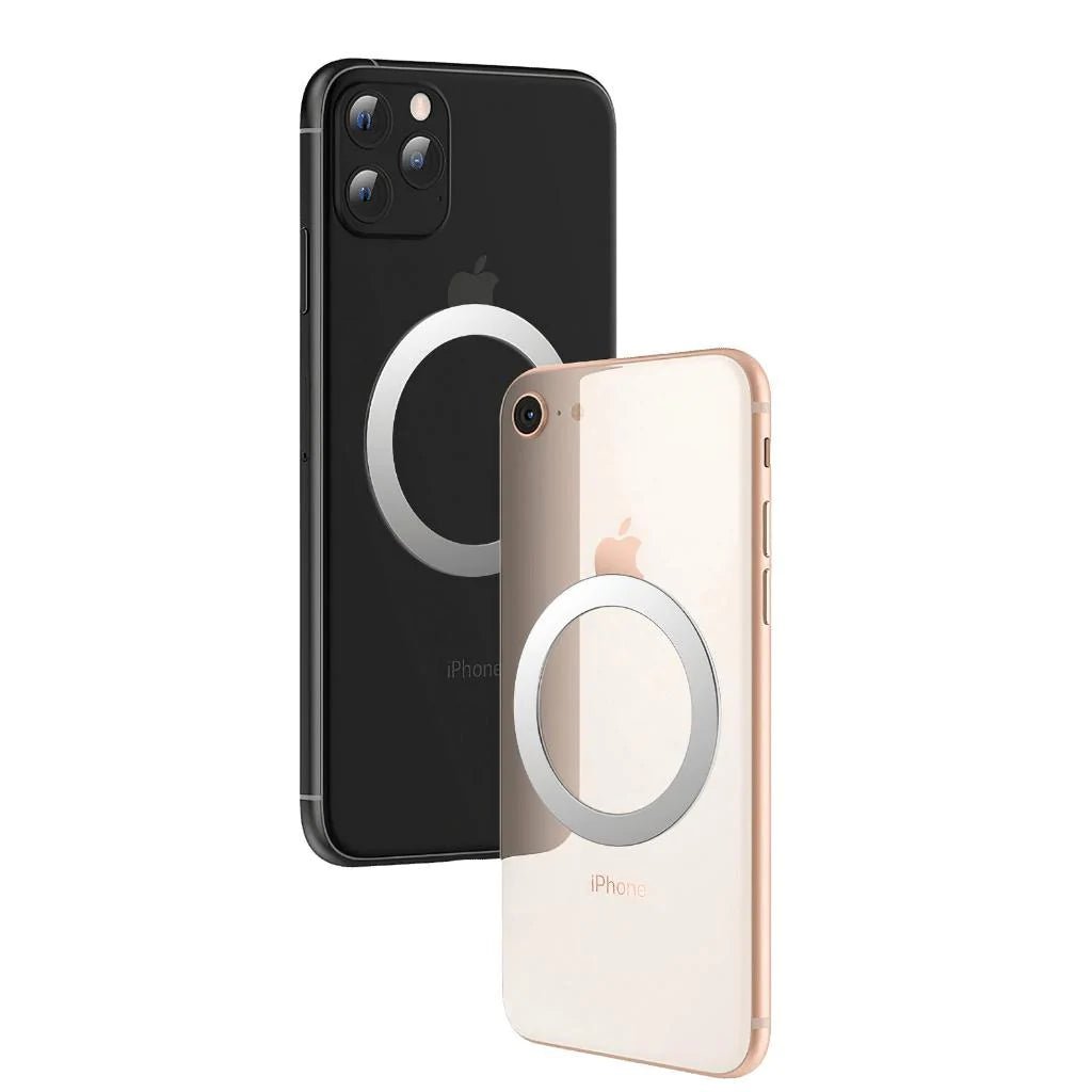 anneau magnétique Apple au dos d'iPhone sur fond blanc
