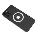anneau MagSafe Apple sur iPhone noir sur fond blanc