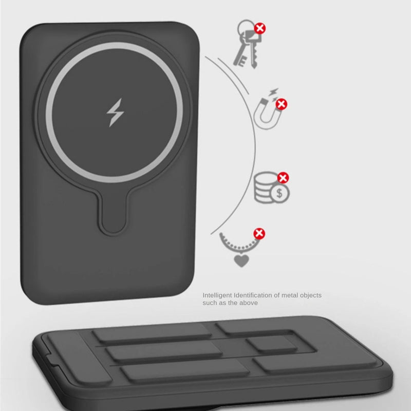 batterie externe magnétique iPhone noir avec la protection du court-circuit et surcharge